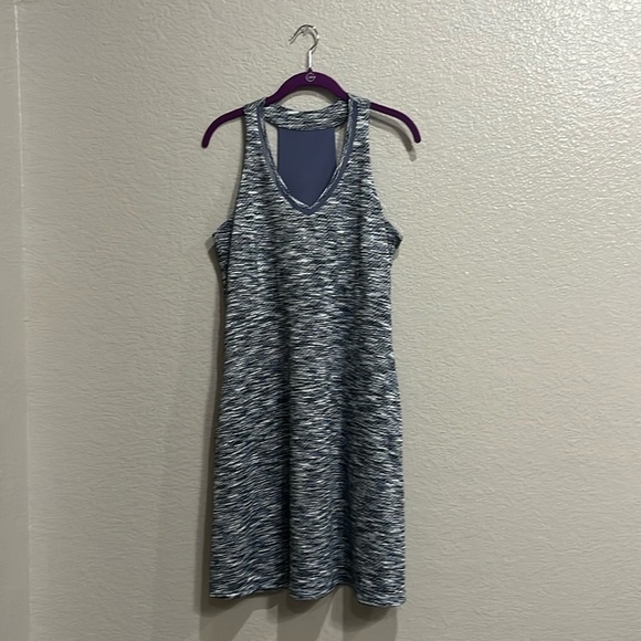 MPG Fit & Flare Mini Tank Dress Size Large Racerback Black Gray - Picture 1 of 12